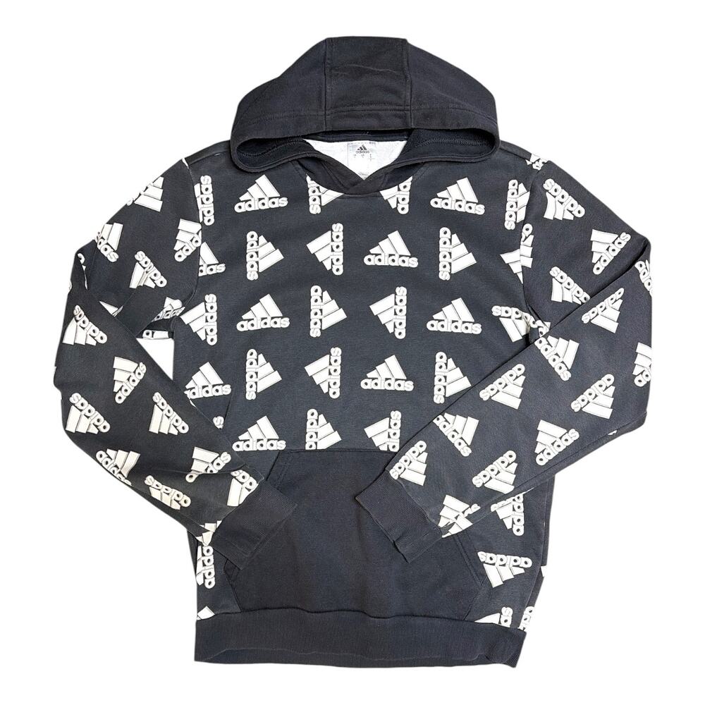 Adidas Allover Badge of Sport Hoodie Sweatshirt size Small